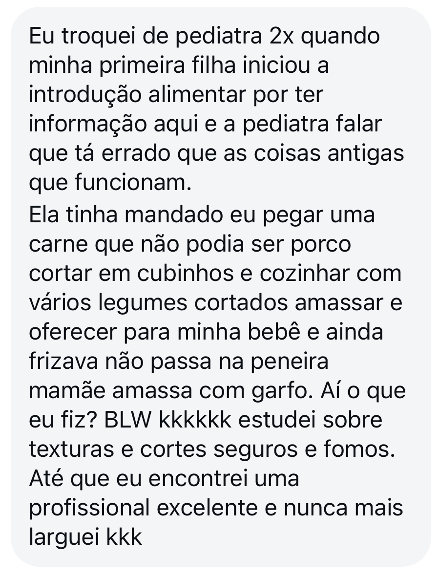 Mãe trocou de pediatra após informações do perfil